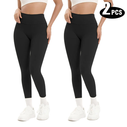 2-Pack High Waist Butt Lifting Yoga Leggings – Side Cutout Lace-Up