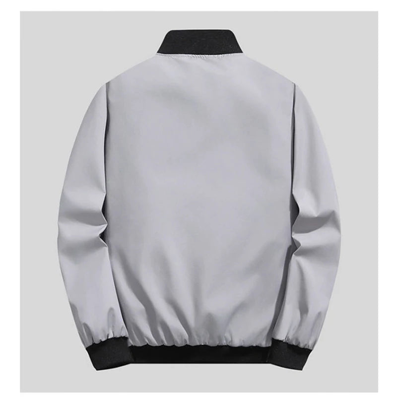 Men's Casual Windproof Bomber Jacket – Zip-Up Spring Autumn Coat