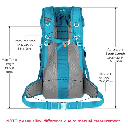 50L Hiking Backpack with Rain Cover – Mountaineering Outdoor Rucksack