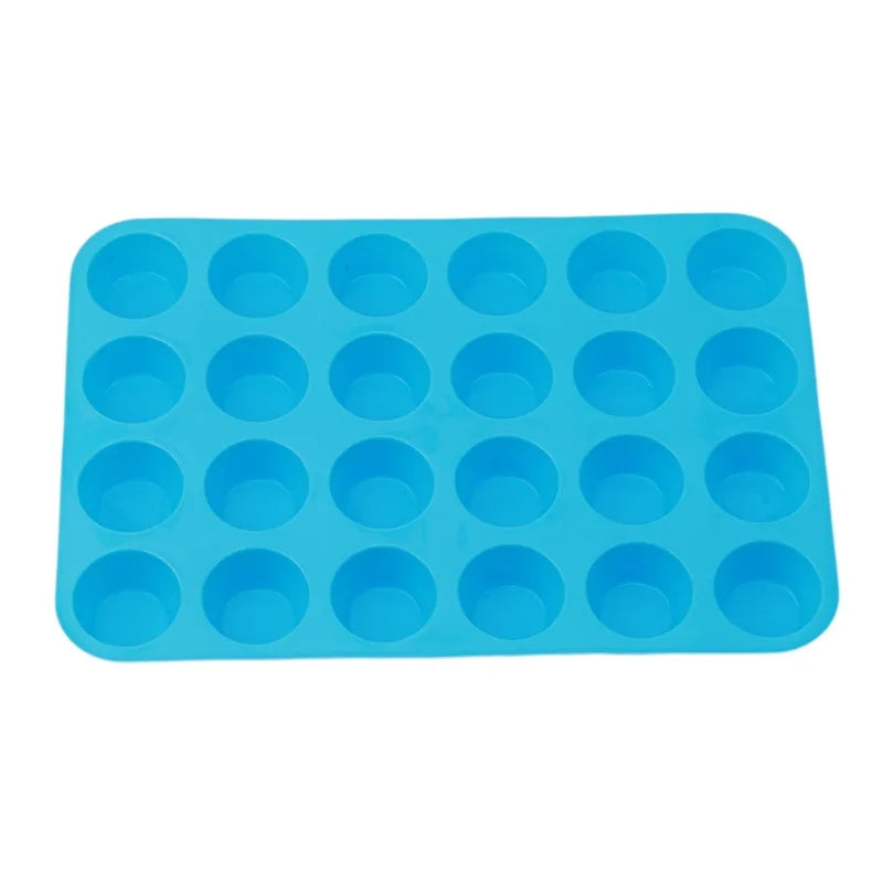 24-Cup Silicone Muffin Pan – Mini Cupcake & Baking Mold