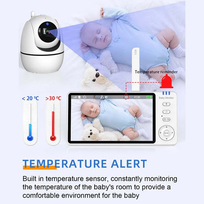5-Inch PTZ Video Baby Monitor with Zoom & Night Vision