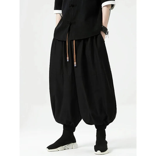 Men's Korean Style Harem Pants – Loose Cotton Baggy Trousers