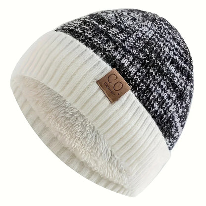 Fleece-Lined Knit Beanie Hat – Unisex Brimless Winter Cap