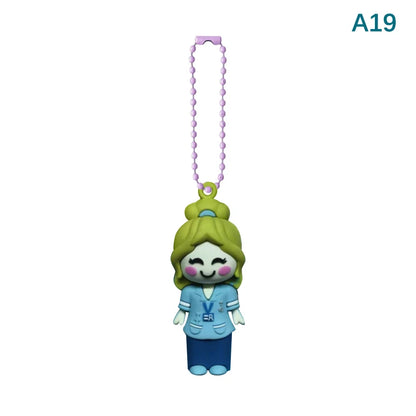 Ampoule Bottle Opener Keychain – Cute Nurse & Doctor Character, Syringe Vial Cutter