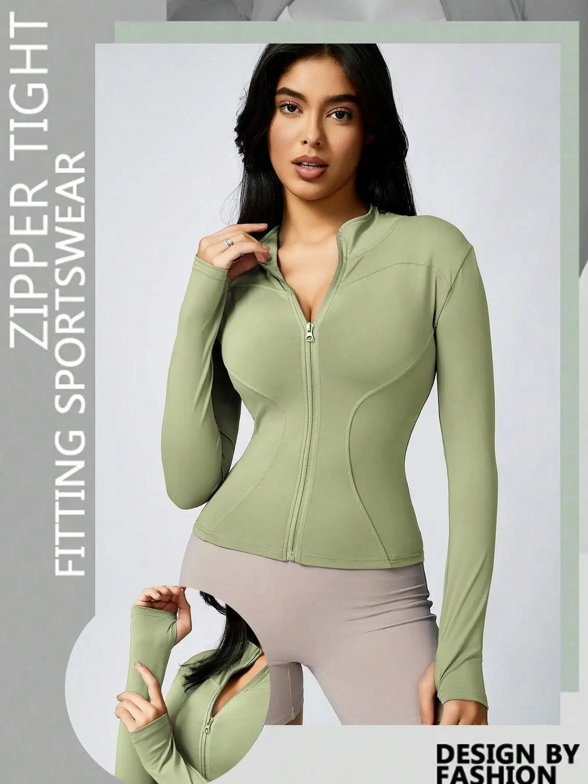 Women's Zip-Up Turtleneck Sports Jacket – Slim Fit