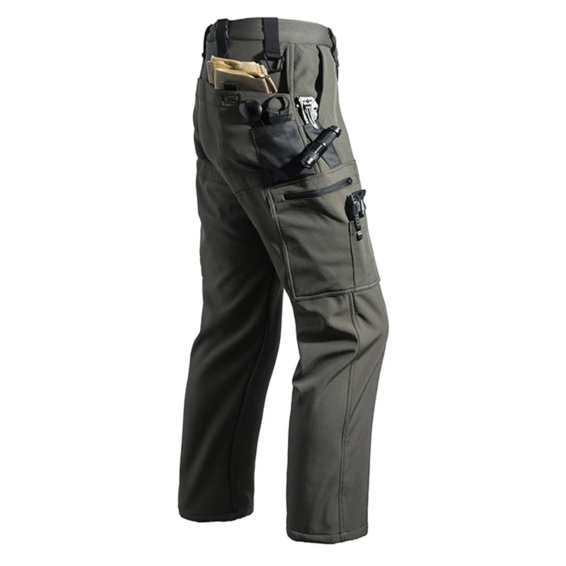 Men's Fleece Softshell Cargo Pants – Tactical Hiking Trousers