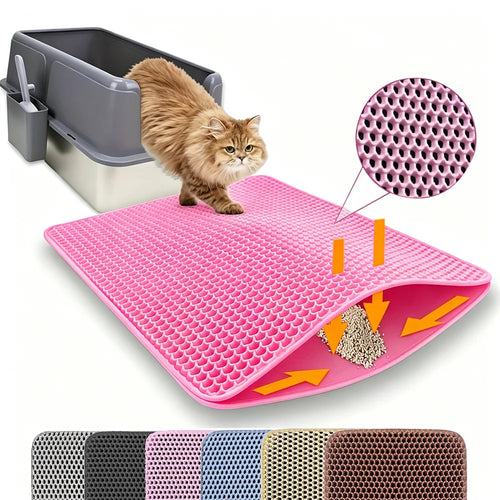 Cat Litter Mat – Double Layer Waterproof Non-Slip Trapping Pad