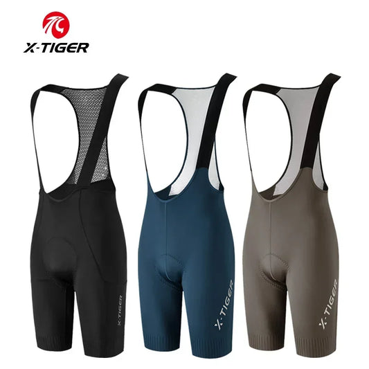X-Tiger Men's Cycling Bib Shorts – 120D Chamois Pad, Road & MTB