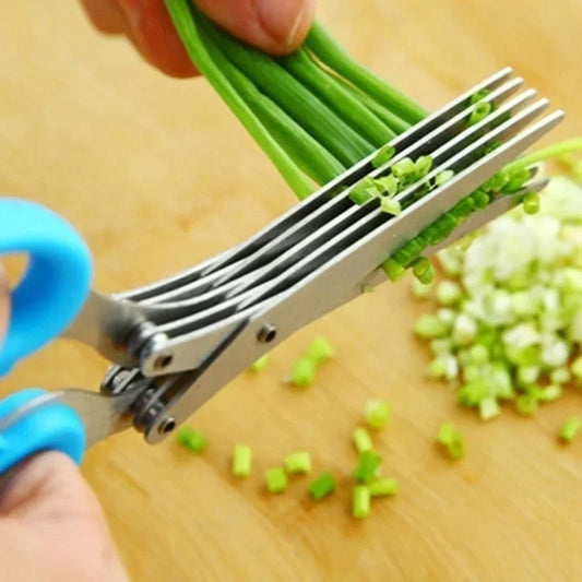 Multi-Blade Herb Scissors Stainless Steel Kitchen Shears – 3 or 5 Layers
