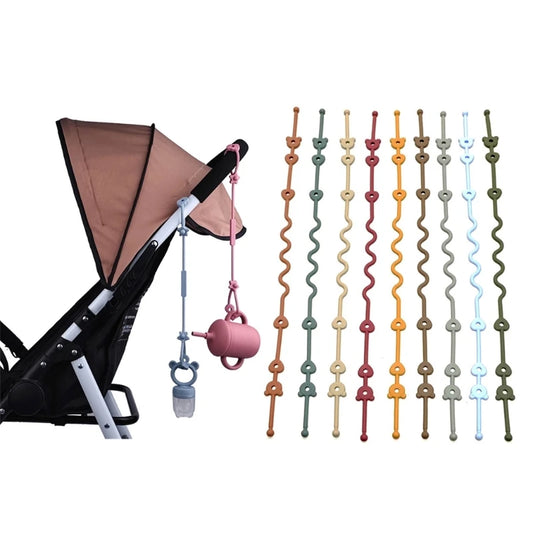 Silicone Baby Pacifier Clip & Safety Strap – Stroller & Highchair Holder
