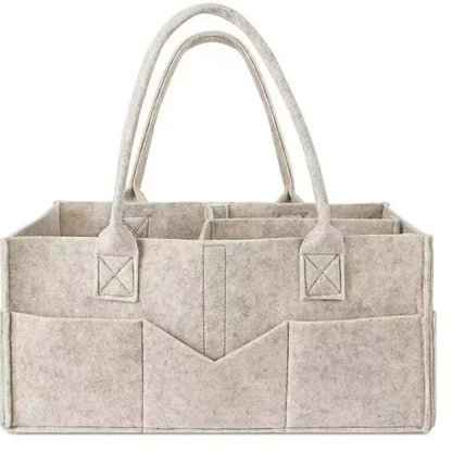 Felt Baby Diaper Caddy Organizer – Large Capacity Storage Bag