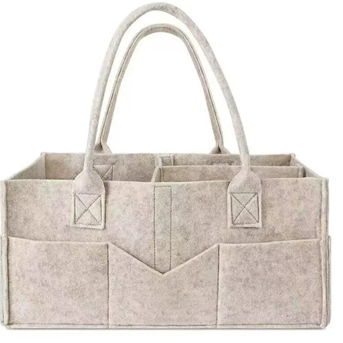 Felt Baby Diaper Caddy Organizer – Large Capacity Storage Bag