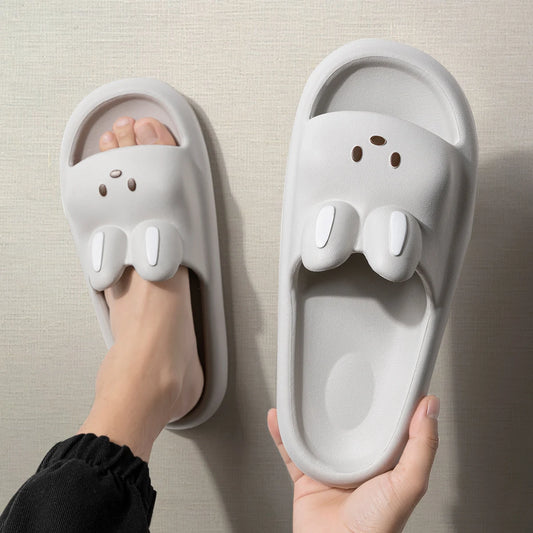 Cute Cartoon Pillow Slides for Women & Men – Thick Sole House Sandals