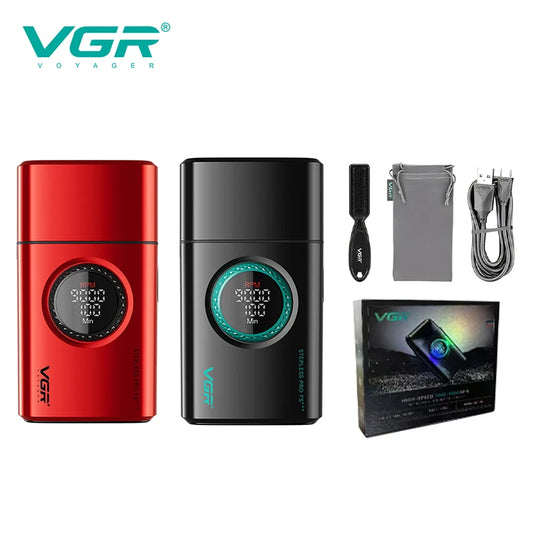 VGR Men's Electric Foil Shaver – 9000 RPM, LED Digital Display, Alloy Body
