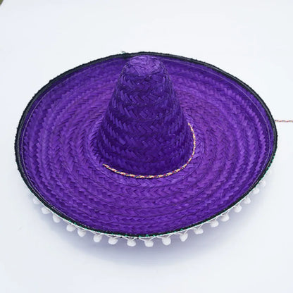 Colorful Sombrero Hat – Wide Brim Straw Party Hat