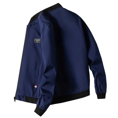 Men's Casual Windproof Bomber Jacket – Zip-Up Spring Autumn Coat