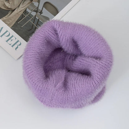 Earflap Beanie Hat – Women's Faux Fur Knit Winter Cap