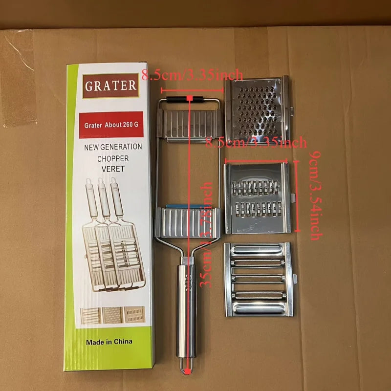 4-in-1 Stainless Steel Vegetable Slicer & Shredder Set