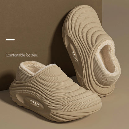 Waterproof Closed-Toe Slippers – Fleece-Lined, Non-Slip