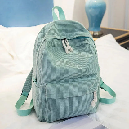 Personalized Kids Corduroy Backpack – Embroidered Name School Bag