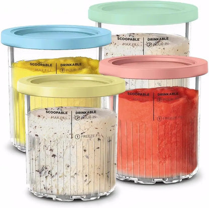 Ninja Creami Replacement Pint Containers with Lids – Set of 4
