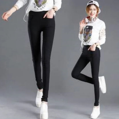 Women's Skinny Pencil Pants – Slim Stretch Office Trousers