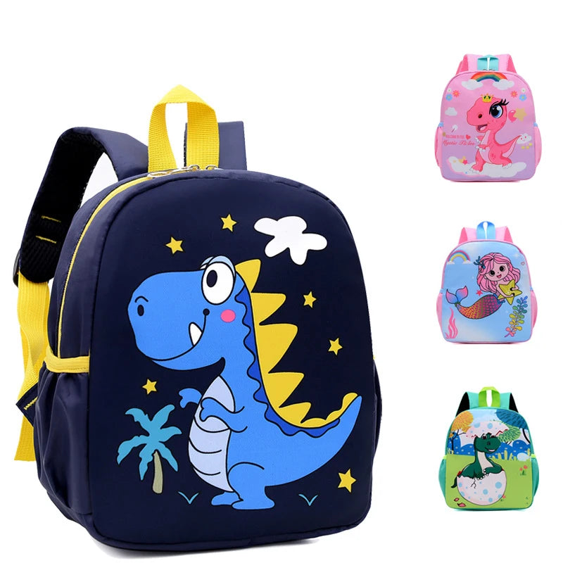 Kids Cartoon Dinosaur Backpack for Kindergarten Boys & Girls