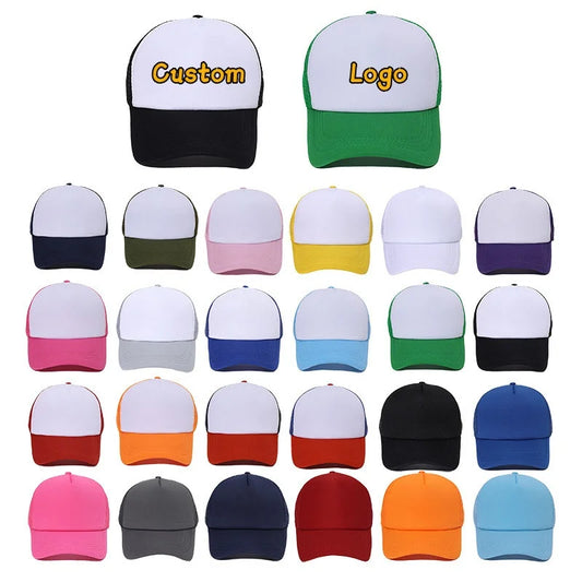 Custom Logo Mesh Trucker Snapback Cap – 5 Panel Hat for Men & Women