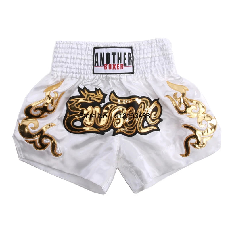 Muay Thai Shorts – Embroidered Kickboxing & Boxing Training Shorts for Men, Women & Kids