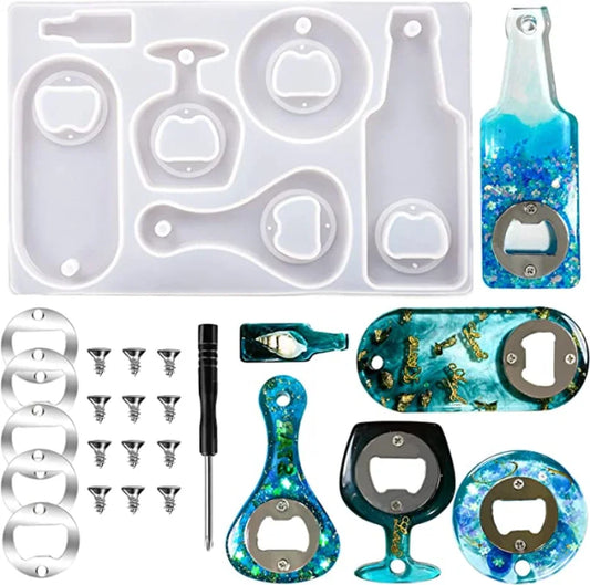 DIY Bottle Opener Insert Set – Metal Hardware for Resin & Wood Crafts