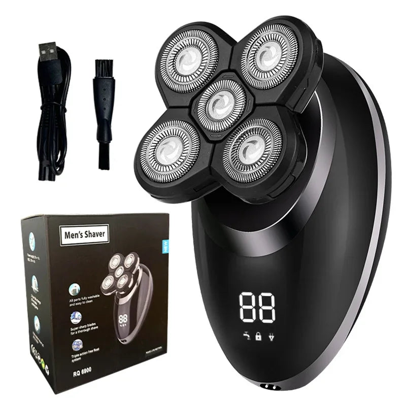5-in-1 Electric Shaver for Men – Bald Head & Beard Grooming Kit