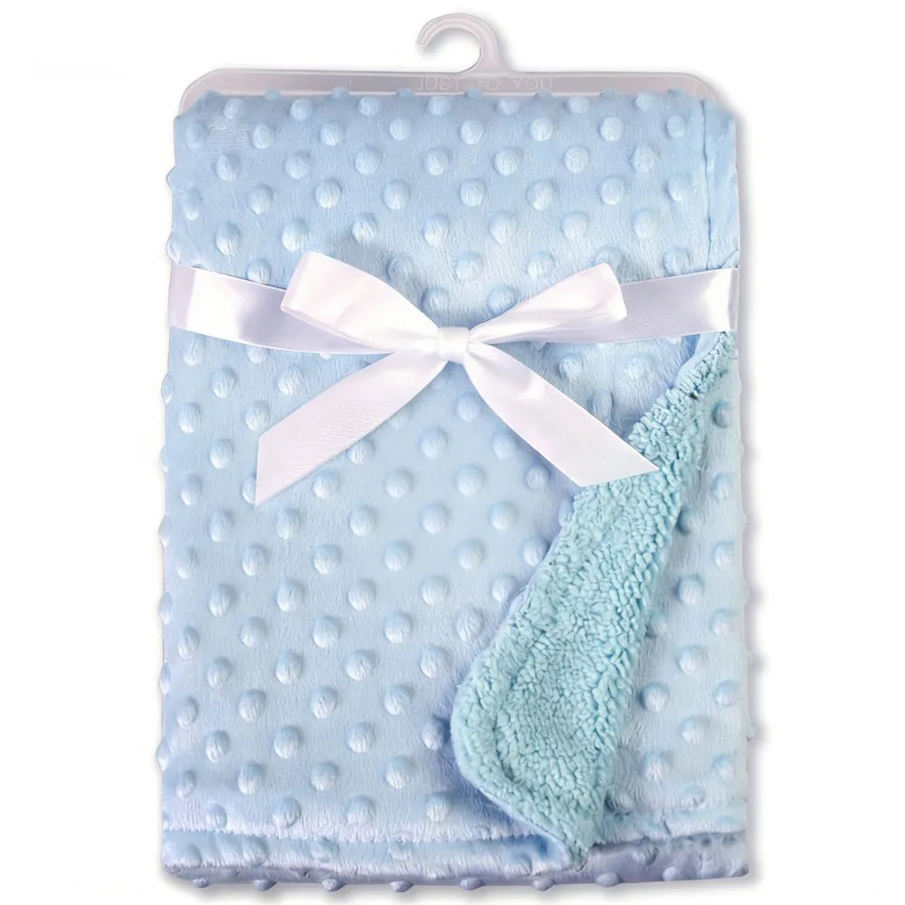 Baby Blanket Soft Minky Dot Fleece – Newborn Swaddle Wrap