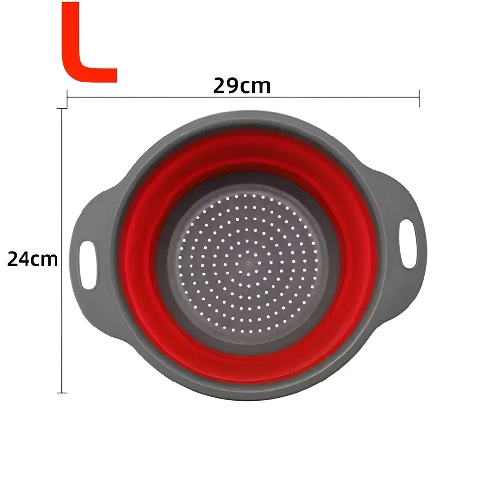 Collapsible Silicone Colander – Foldable Kitchen Strainer Basket