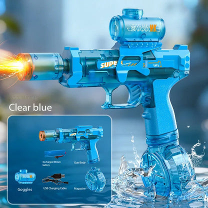 Electric Water Gun – High-Speed Shooting with Light & Flame Effect