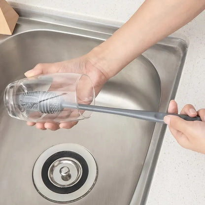 Silicone Bottle Cleaning Brush with Long Handle for Cups & Thermos