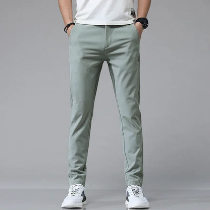 Men's Slim Stretch Casual Pants – Lightweight Golf Trousers
