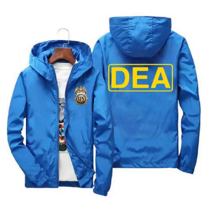 Men's Printed Windbreaker Jacket – Lightweight Hooded Zip Coat