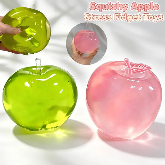 Apple Squishy Stress Relief Toy – Transparent Soft Gel Fidget