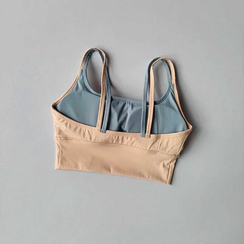 Women's Padded Sports Bra with Double Straps for Yoga & Gym