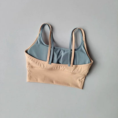 Women's Padded Sports Bra with Double Straps for Yoga & Gym