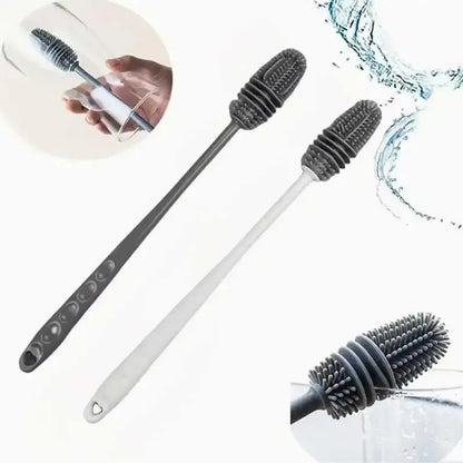 Silicone Bottle Cleaning Brush with Long Handle for Cups & Thermos