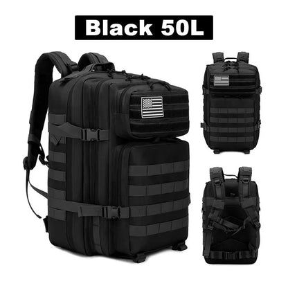 50L Tactical Military Backpack – Waterproof MOLLE Rucksack