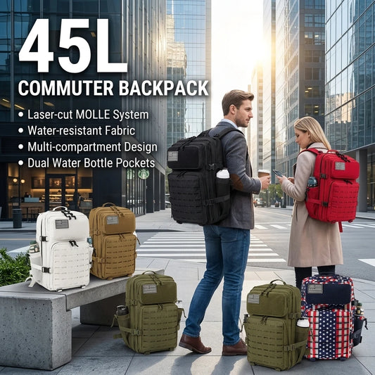 45L Tactical Backpack – MOLLE Military Hiking & Camping Bag