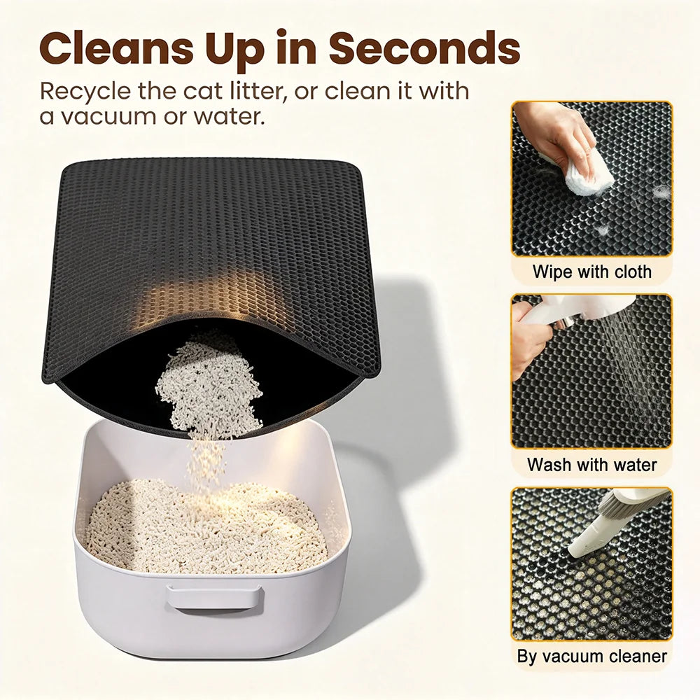 Cat Litter Mat – Double Layer Waterproof Non-Slip Trapping Pad