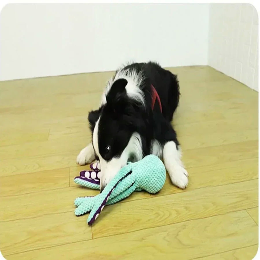 Plush Octopus Dog Toy – Interactive Squeaky Chew Toy for Dogs