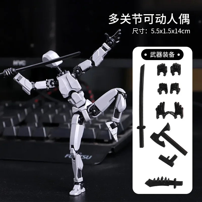 3D Printed Multi-Jointed Robot Action Figure – Full Articulation with Accessories