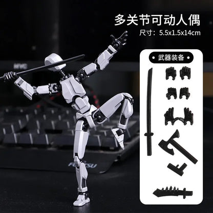 3D Printed Multi-Jointed Robot Action Figure – Full Articulation with Accessories