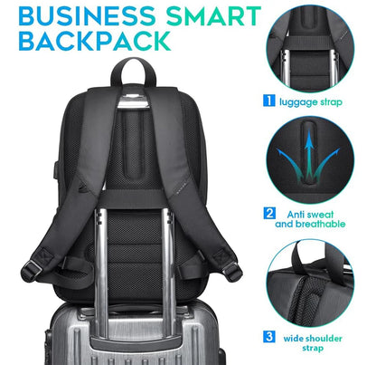 15.6" Laptop Backpack with USB Charging Port - Waterproof Travel Daypack
