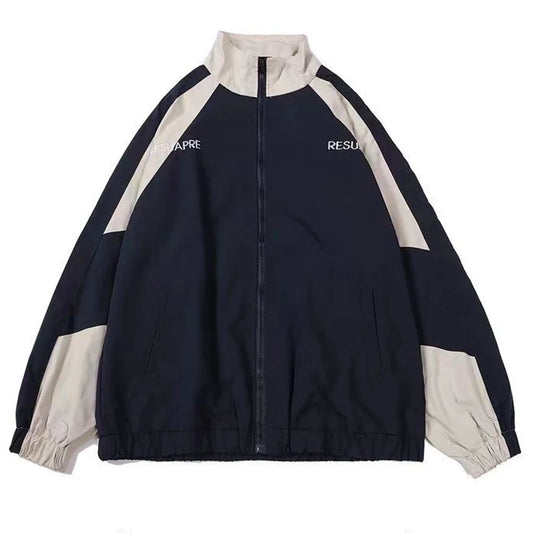 Hip Hop Varsity Windbreaker Jacket – Unisex Patchwork Street Style