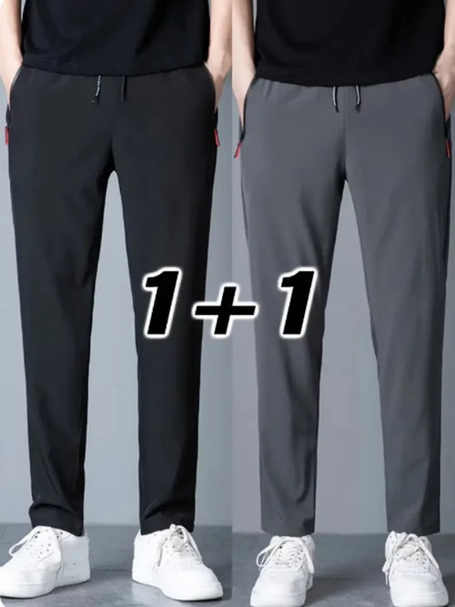 2-Pack Men's Slim Jogger Pants – Korean Casual Stretch Trousers